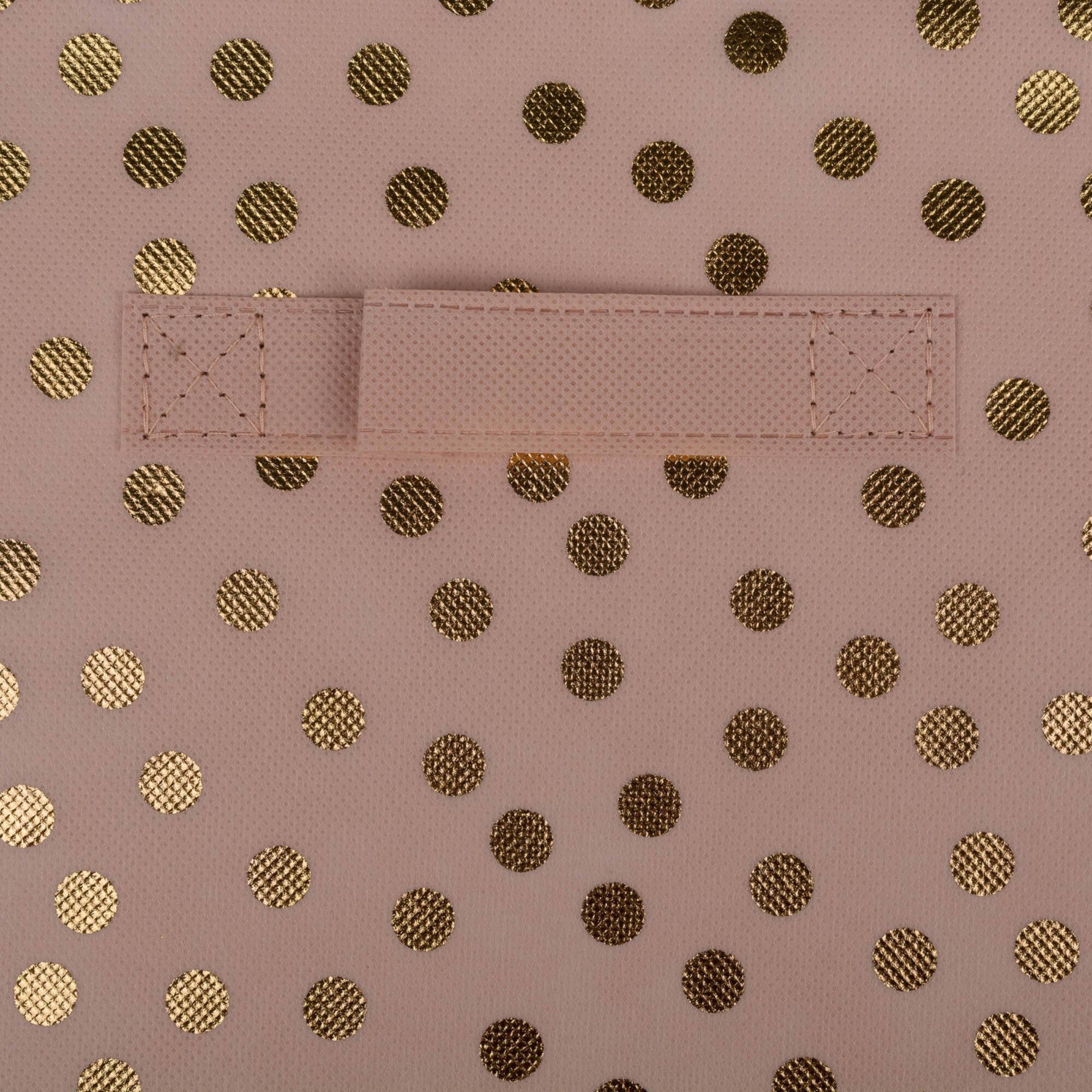 DII® 11" Millennial Pink & Gold Dots Non-Woven Fabric Cubes, 2ct.